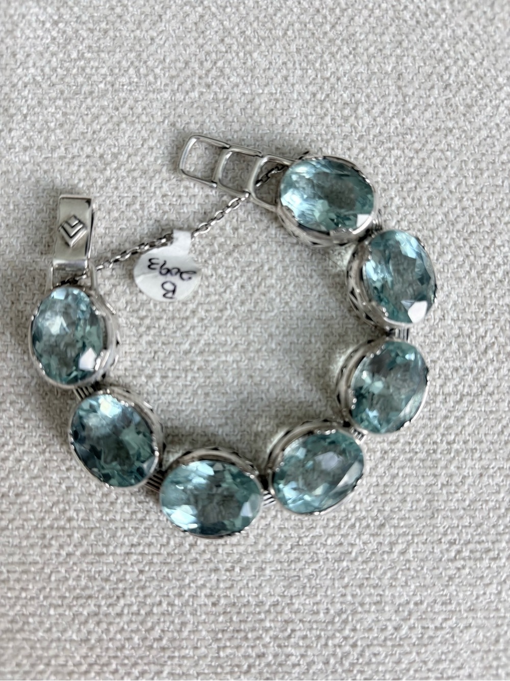 Silpada Sterling Silver & Aqua Glass Bracelet, B2093, RETIRED